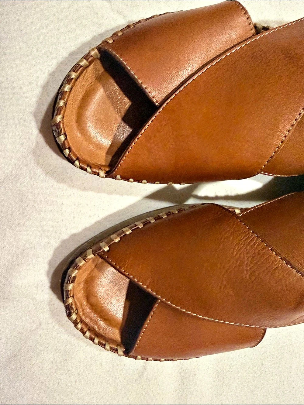 Naot Brown Leather-Style Sandals